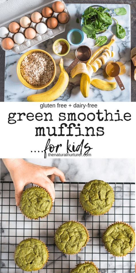 Green Smoothie Muffins, Smoothie Muffins, Healthy Muffins For Kids, Veggie Muffins, Healthy Muffin, Recipe For Kids, Healthy Muffin Recipes, Food Ingredients, Muffin Recipe