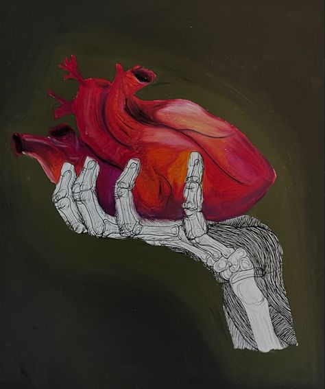 #Artfinal #oilpastel #aesthetic #art #human #anatomy #art #penlinework #realisticheartdrawing #bonestructure #drawing #APartthesis Heart In Hands Drawing, Atomically Accurate Heart, Human Heart Drawing Aesthetic, Human Heart Art Aesthetic, Hand Heart Painting, Human Heart Aesthetic, Realistic Heart Painting, Human Heart Painting, Art Human Anatomy