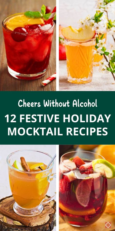 Raise a toast without the booze! These 12 holiday mocktail recipes are simple, delicious, and sure to impress. Perfect for entertaining or enjoying yourself. Save this pin for your go-to guide to festive mocktails! Easy Yummy Mocktails, Mocktail Recipe Large Batch, Non Alcoholic Holiday Cocktails, Christmas Morning Mocktails, Mocktails Non Alcoholic Big Batch, Holiday Mocktail Recipes, Christmas Mocktail Recipes, Best Mocktail Recipe, Christmas Mocktail