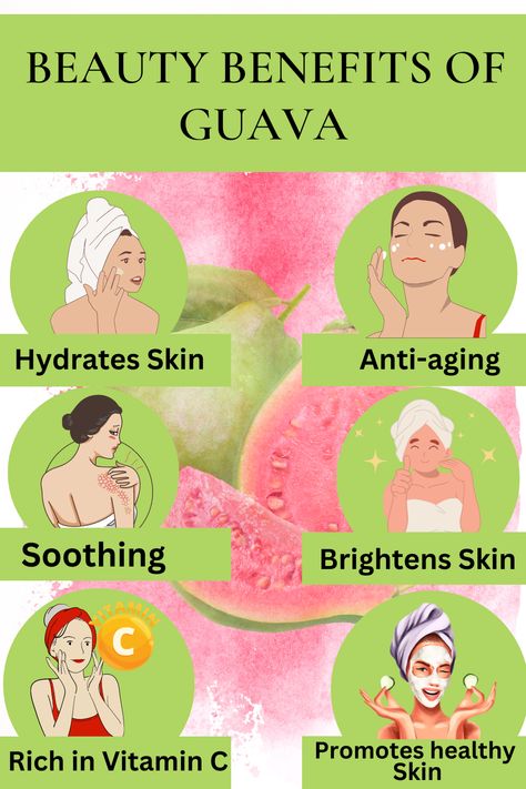 1. Rich in antioxidants which can help fight signs of aging 2. Contains vitamin C which can help brighten the skin and promote collagen production 3. May help improve skin texture and promote cell regeneration Guava Face Massage, Benefits Of Beetroot For Skin, Beetroot Face Pack, Feed Your Face Watermelon Mask, Face Pack At Home, Benefits Of Guava, Fruit Face Mask, Guava Benefits, Improve Skin Complexion