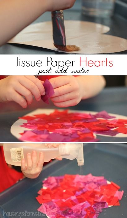 Tissue Paper Hearts ~Valentines Art for kids Valentines Art For Kids, Tissue Paper Painting, Preschool Valentine Crafts, Valentine Paper Crafts, Tissue Paper Craft, Tissue Paper Art, Red Tissue Paper, Tissue Paper Crafts, Paper Art Projects