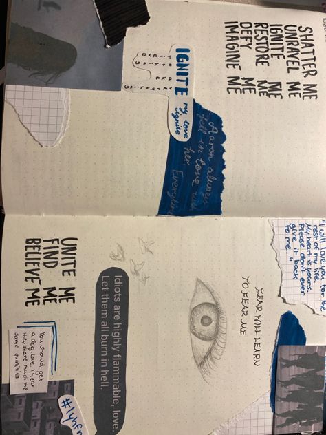 Shatter Me Journal Page, Shatter Me Journal, Me Journal Page, Me Journal, Shatter Me Series, Shatter Me, Aaron Warner, I Series, Journal Page