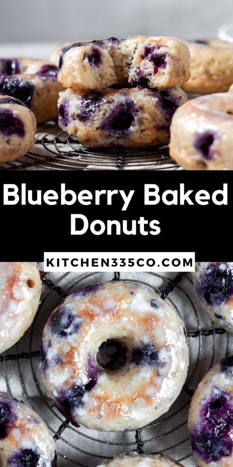 Home Donuts Recipe, Glazed Blueberry Donut, Blueberry Filled Donut Recipe, Gluten Free Blueberry Donuts Baked, Baking Recipes With Blueberries, Homemade Blueberry Cake Donuts Recipe, Homemade Cake Doughnut Recipe, Moist Baked Donuts Recipe, Moist Cake Donut Recipe