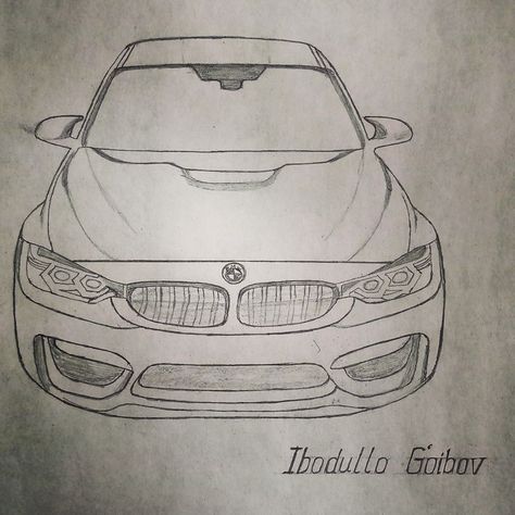 Bmw Drawing Easy, Easy Drawings Car, Bmw Car Drawing, Bmw Drawing, Car Drawing Sketches, Simple Car Drawing, Car Drawing Pencil, Car Drawing Easy, Cars Drawing