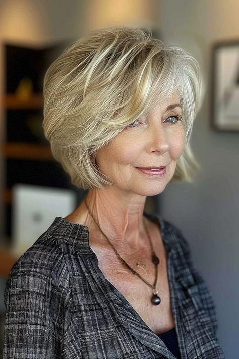 Gorgeous Bob Haircuts for Women Over 70 Bob With Lowlights, Haircuts For Women Over 70, A Line Bob, Straight Bob Hairstyles, Layered Bobs, Straight Hair Cuts, Beach Wave Hair, Gray Hair Cuts, Modern Haircuts