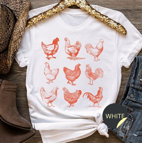 Chicken Shirt Ideas, Chicken Shirts Design, Chicken Shirts For Women, Chicken Lady Shirt, Chicken Mama, Funny Chicken Tee Shirts, Chicken Shirt, Chicken Lover Gifts, Chicken Shirts