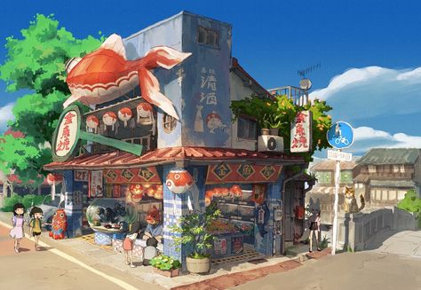 Game Environment, Fantasy City, Fantasy Places, Ghibli Art, Visual Development, Environment Concept Art, Environmental Art, Anime Background, 그림 그리기