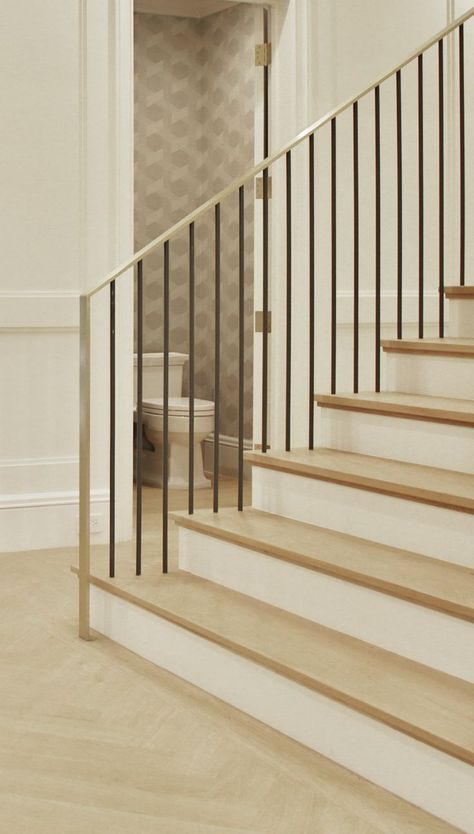 brass handrail Brass Stair Railing, Railings For Stairs, Brass Handrail, Handrail Stairs, Stair Railing, Carpet Runner, Railing, Stairs, Brass