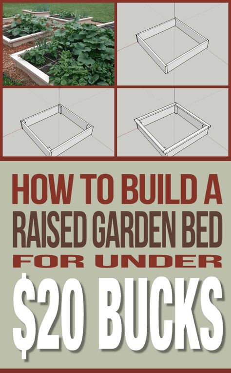 How to Build a 4' Raised Garden Bed for Less Than $20. These simple to build #raised #garden #beds are perfect for people wanting to build up their garden for cheap. Vegetable Garden Raised Beds, Building A Raised Garden, Square Foot Gardening, Garden Boxes, Garden Bed, Veggie Garden, Raised Beds, Lawn And Garden, Raised Garden Beds