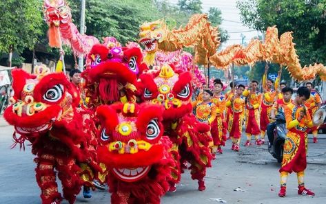 Colour Festival, Chinese Lion Dance, Hanoi Old Quarter, Chinese Lion, Tet Holiday, Vietnam Travel Guide, Symbolic Art, Chinese Festival, Moon Festival