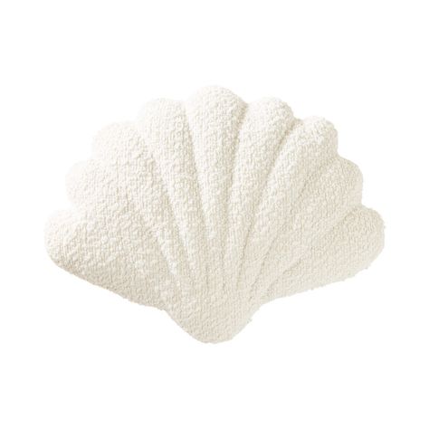 Small: 30cm (D) Large: 45cm (D) Adding an elegant and timeless twist to a fun cushion, this shell cushion is perfect addition to any home décor collection, easily styled with existing pieces. Preppy Shell Pillow, White Shell Pillow, Shell Cushion, Shell Pillow, Room Decor Teen, Room Decor Png, Adairs Cushions, Fun Cushions, Costal Bedroom