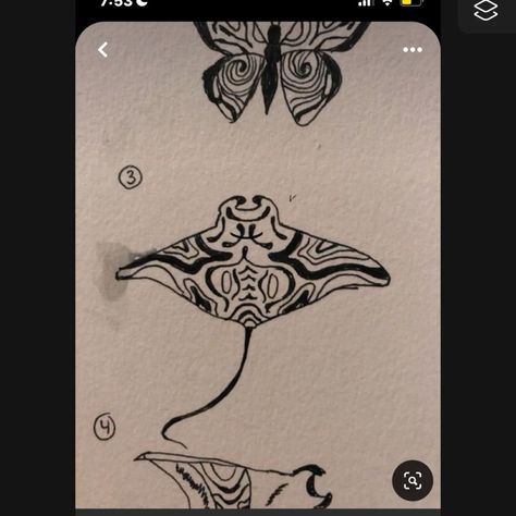 Beach Tattoo Unique, Henna Manta Ray, Sea Ray Tattoo, Cool Ocean Tattoos, Manta Rays Drawing, Manta Ray Art Design, Sting Ray Tattoo Ideas, Mantra Ray Tattoo, Manta Ray Sternum Tattoo