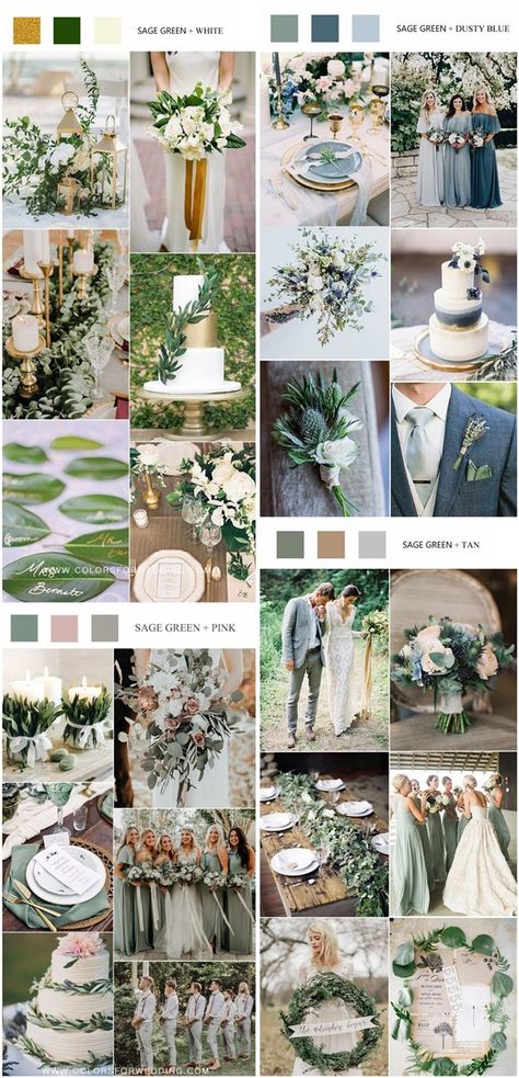 Emerald Green And Dusty Blue Wedding, Dusty Blue And Sage Green Wedding Theme, Sage And Gold Wedding, Sage Green And Dusty Blue Wedding, Sage Green And Gold Wedding Theme, Dusty Blue And Sage Green Wedding, Mustard Wedding Colors, Tan Wedding Colors, Sage Wedding Colors