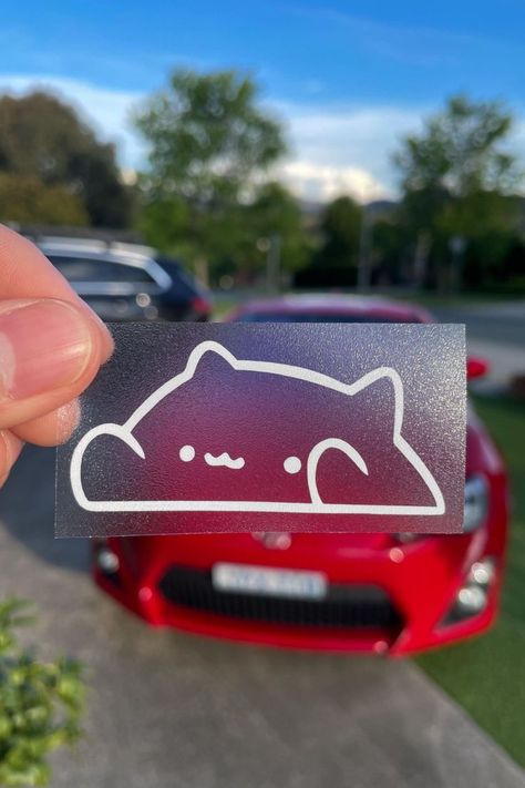 Bongo Cat, Cute Car Decals, Vinyl Stickers Laptop, Cute Car Accessories, Car Accessory, Sticker Laptop, Future Car, Cute Cars, Sticker Shop