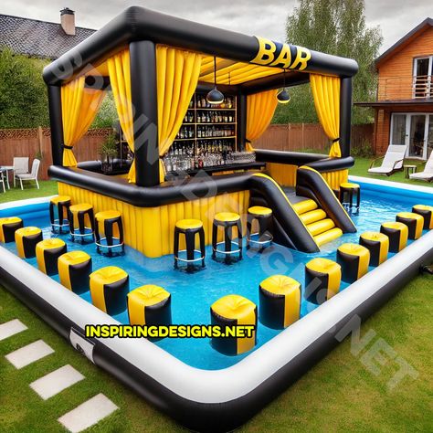 Why settle for ordinary when you can turn your backyard into an extraordinary oasis? Inflatable pool bars are here to shake things up, blending the ultimate relaxation of floating in the water with the fun of enjoying your favorite drinks. Imagine sitting in an inflatable pool while perched at a bar—yes, it’s as fabulous as … Bar For Party, Pool Bar Design, Pool Bars, Blow Up Pool, Family Bar, Bubble House, House Backyard, Summer Backyard, Tent Sale