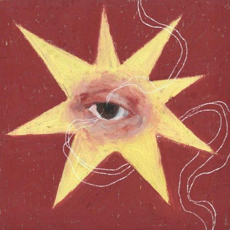 Oil Pastel Art Abstract, Pastel Art Abstract, Alakazam Pokemon, Stars Landscape, Squiggle Art, Oil Pastel Landscape, Eye Illustration, Star Illustration, Star Painting