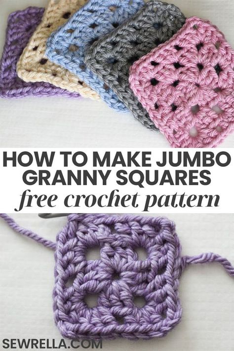 Make a simple crochet afghan or blanket from these fun, jumbo granny squares. This simple, beginner friendly pattern is even easier with my photo tutorial included. Plus, don't miss the sparkly, squishy, and amazing yarn I used! #freepattern #crochet #grannysquares Sunburst Granny Square, Granny Square Crochet Patterns Free, Simple Crochet, Crochet Square Patterns, Granny Squares Pattern, Granny Square Crochet Pattern, Square Patterns, Crochet Square, Afghan Crochet Patterns