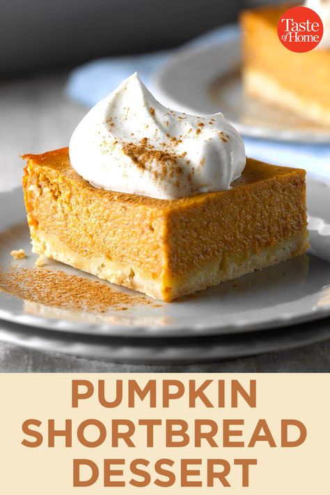 Pumpkin Shortbread, Shortbread Pie, Shortbread Desserts, Classic Pumpkin Pie, Traditional Pumpkin, Pumpkin Pie Bars, Shortbread Bars, Logan Utah, Dessert Easy