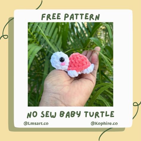 LMSartStudio | 🐢 Baby Turtle 🐢 It’s our No Sew Baby Turtle release day! This is a quick and easy NO-SEW pattern that is great for market prepping.… | Instagram Mini Turtle Amigurumi Free Pattern, Daisy Turtle Crochet, Crochet Mini Turtle Free Pattern, Market Prep Crochet Patterns, Crochet Turtle Ideas, Free No Sew Crochet Patterns, Turtle Crochet Pattern Free, Amigurumi No Sew, No Sew Crochet Amigurumi