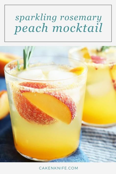 Mocktail Ideas, Easy Mocktails, Mocktail Drinks, Peach Cocktail, Mojito Mocktail, Alcohol Free Drinks, Drink Recipes Nonalcoholic, Cocktail And Mocktail, Craft Cocktail