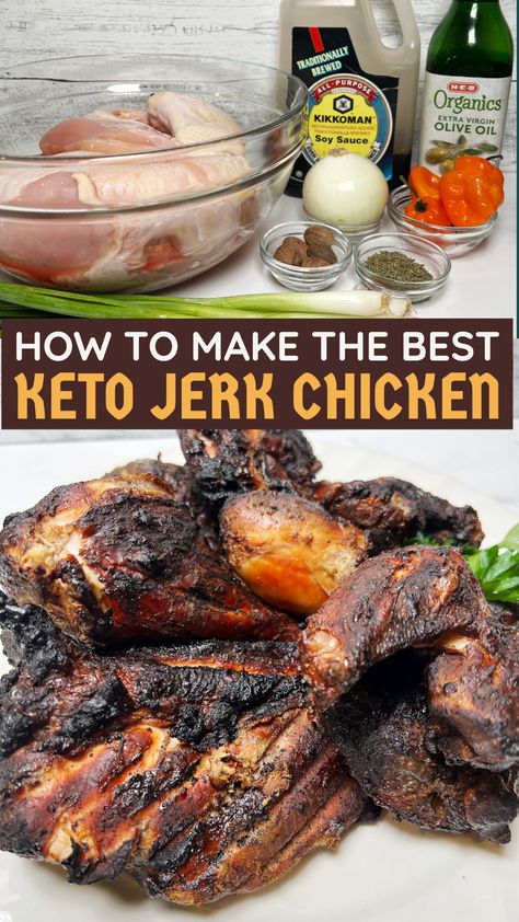 Jamaican Recipe, Jerk Recipe, Chicken Keto, Cilantro Lime Sauce, Nutritious Food, Lime Sauce, Jerk Chicken, Jamaican Recipes, Gluten Free Chicken