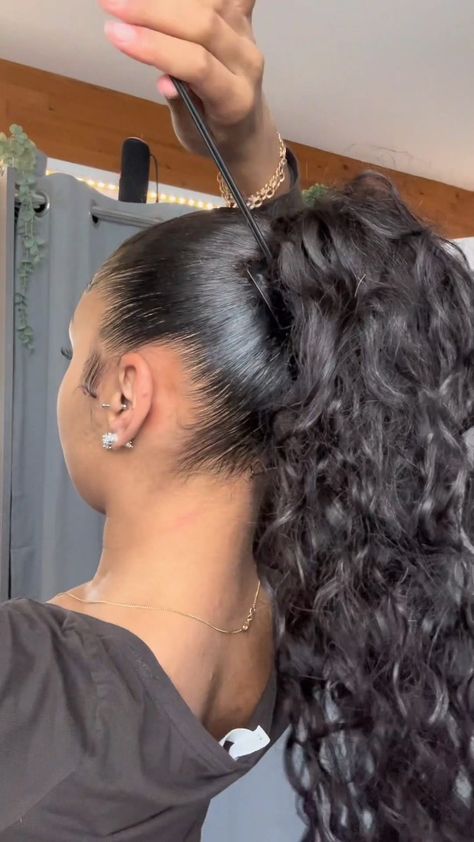 Amazon Live - Water Wave Ponytail product show Water Wave Ponytail, Puffy Ponytail, Wave Ponytail, Black Ponytail, Black Ponytail Hairstyles, Water Waves, Ponytail Hairstyles, Hairstyles, Hair Styles