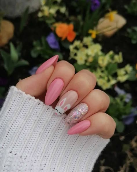 The Best Easter Nail Ideas You Should Copy Spring Nails 2024 Easter, Easter Nail Designs Almond Shape, Pretty Easter Nails, Nails Inspiration Easter, Nail Inspo Easter, April Nail Designs Almond, Bunny Easter Nails, Cute Easter Nail Ideas, Pastel Nail Design Ideas