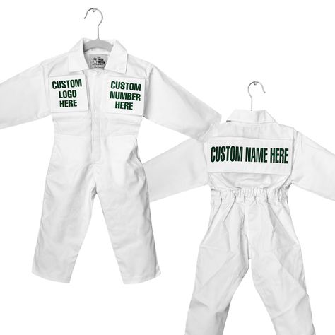 PRICES MAY VARY. Coolest Custom Caddie Uniform: Transform your child into the star of any event with our white personalized kids Caddie Uniform. This handmade outfit is sure to impress and turn heads. Available in various sizes, the white coverall suit is a perfect fit for children of all ages. Premium material: Our golf caddie outfit uniforms are crafted from a top-quality polyester and cotton fabric blend. These golf coveralls for kids offer durability and comfort, making the uniform perfect f Tennis Halloween Costume, Golf Costumes, Kids Uniform, Kids Uniforms, Boys Uniforms, Logo Number, Golf Dresses, Active Kids