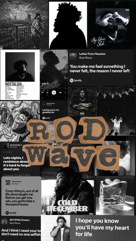 Rod Wave Lyrics Wallpaper, Rod Wave Wallpaper, Rod Wave Collage, Waves Lyrics, Dope Captions For Instagram, Waves Wallpaper Iphone, Waves Song, Wave Wallpaper, Rapper Wallpaper Iphone