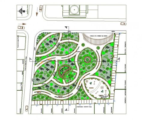 Public Garden structure layout plan 2d view in autocad format Public Garden Design Plan, Autocad Landscape Plan, Park Layout Plan, Public Park Design, Public Garden Design, Public Garden Architecture, Park Layout, Geometric Garden, Interior Design Portfolio Layout