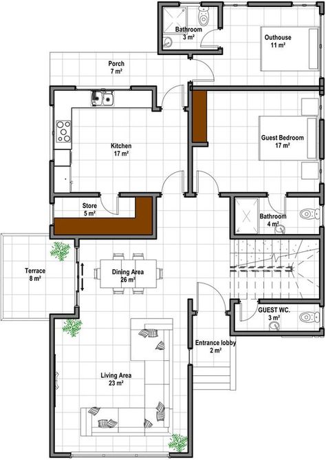 Prestige Enclave – Affrako image and visual related images Villa Layout, Modern Contemporary House Plans, Building Design Plan, Allison Ramsey, Project House, Classic House Exterior, Small House Floor Plans, House Floor Design, House Construction Plan