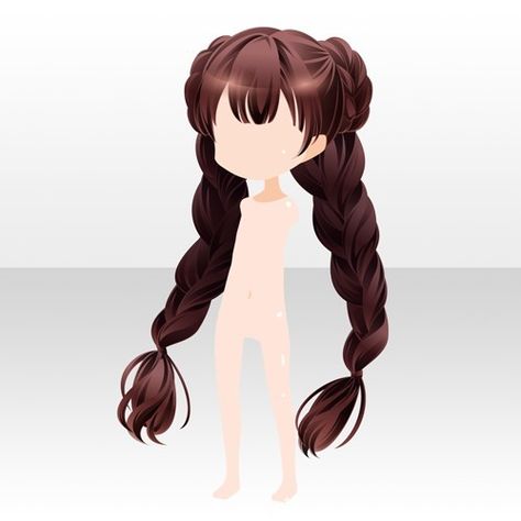 Anime Braids, Cocoppa Play Hair, Cocoppa Hair, Girl With Pigtails, Feminine Hairstyles, Two Braid Hairstyles, Chibi Hair, Twin Braids, Anime Long Hair