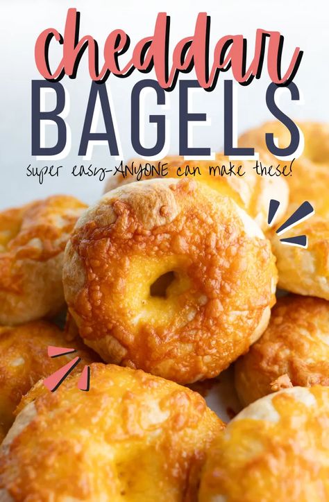 These homemade bagels are my cheesiest yet! With cheddar cheese in the dough and melted on top, you chedda believe you’re going to love it. | how to make cheddar bagels | cheddar bagels recipe homemade | homemade cheddar bagels | cheddar bagel ideas | cheddar bagel recipes | homemade bagels cheddar | homemade bagel recipes easy | homemade bagel ideas | best homemade bagel recipe | best homemade bagels easy | bagel breakfast ideas | best bagel recipe breakfast | homemade bagel flavors Cheese Bagels Recipe Homemade, Homemade Chocolate Chip Bagels, Cooking With Karli Bagels, Best Bagel Recipe Homemade, Easy Bagel Breakfast Ideas, Homemade Bagels Easy, Best Bagel Recipe, Asiago Bagel Recipe, Cheddar Bagel Recipe