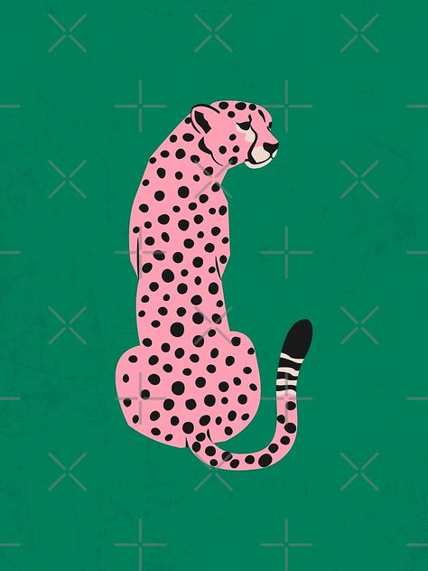 Leopard Canvas Painting, Leopard Art Illustration, African Cheetah, Leopard Illustration, Cheetah Drawing, Bold Art Print, Leopard Drawing, Cheetah Wallpaper, Pink Canvas Art