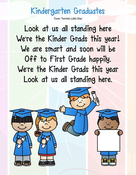 Songs For Preschool Graduation, Preschool Graduation Poems, Kindergarten Graduation Poems, Kindergarten Graduation Programs, Preschool Graduation Songs, Kindergarten Graduation Songs, Songs For Preschool, Kindergarten Poems, Graduation Poems