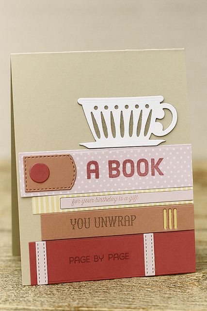 Birthday Card Book Diy, Book Themed Cards, Book Cards Ideas, Cards For Book Lovers, Birthday Card Book, Teacher Birthday Card, Color Markers, Going With The Flow, Teacher Gift Tags