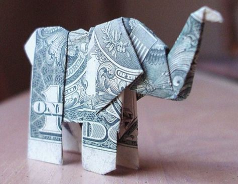 Butterfly Money, Money Origami Tutorial, Origami Money, Origami Elephant, Folding Money, Dollar Origami, Dollar Bill Origami, Origami For Beginners, Creative Money Gifts