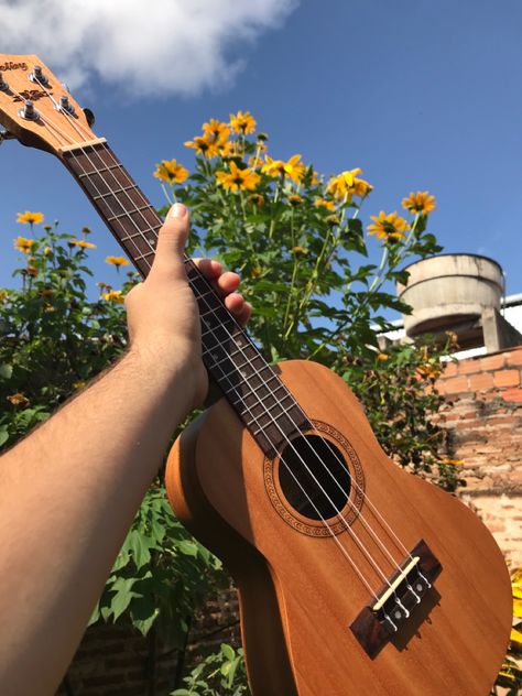 Aesthetic Ukulele Pictures, Playing Ukulele Aesthetic, Ukulele Notes, Shelby Core, Ukulele Pictures, Ukulele Aesthetic, Cottage Core Girl, Ukulele Photography, Cool Ukulele