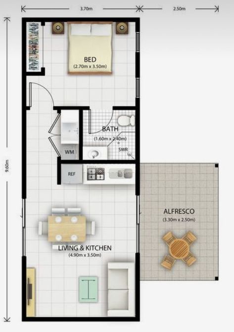 4x8 House Plan, Small Apartment Plans, Small Floor Plans, Prefab Cabins, Small House Floor Plans, House Floor Design, Small Apartment Design, Apartment Floor Plans, Tiny House Floor Plans