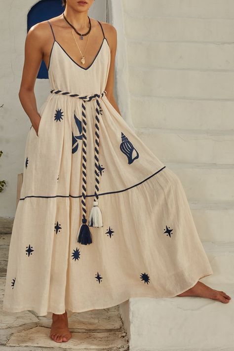 Carolina K eonia dress in gardenia. 100% Hemp Removable Belt Dry Clean Only Made in India Whimsical Fashion Style, Boho Minimalist Outfits, Whimsical Minimalist, Belts For Dresses, Net Dress, The Royals, Beauty Tricks, Marissa Collections, Western Chic