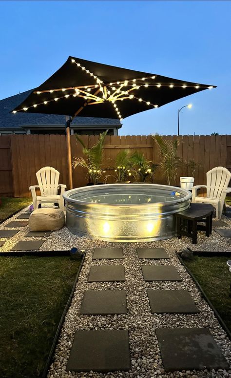 Stock Tank Pool With Waterfall, Stock Pool Ideas, Cowboy Pool Ideas, Tin Pool, Cowboy Pools, Stock Pool, Stock Tank Pool Ideas, Party Building, Cowboy Pool