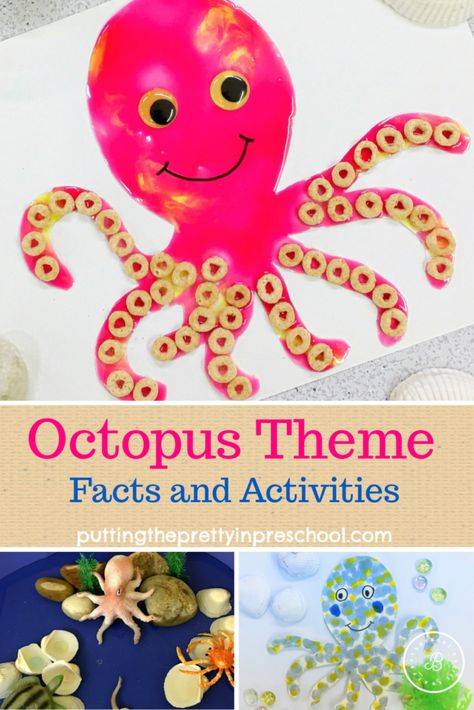 Octopus Crafts Preschool, Sea World Preschool Activities, Octopus Preschool, Theme Activities, Octopus Craft Preschool, Octopus Crafts For Kids, Octopus Art Preschool, Ocean Preschool Crafts, Octopus Projects For Kids