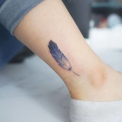 Feather Tattoo by tattoo.umg Feather Tattoo Ankle, Small Feather Tattoo, Feather Tattoo Design, Pen Tattoo, Disney Tattoo, Arrow Tattoo, Feather Tattoo, Feather Tattoos, Best Tattoo Designs