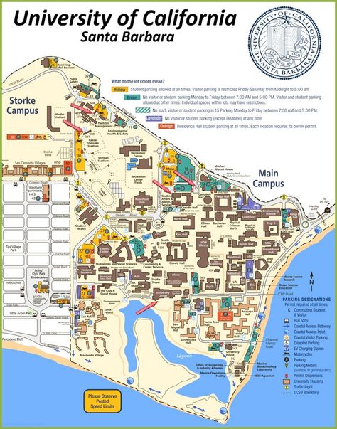 UCSB Campus Map - University Of California Santa Barbara, Ucsb Campus, University Of Santa Barbara, Campus University, California Santa Barbara, Campus Map, University Campus, University Of California, College Life