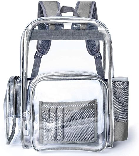 Transparent Backpack, Clear Backpacks, Clear Book, Large Toiletry Bag, Clear Backpack, Clear Tote Bags, Grey Backpacks, 9th Grade, Transparent Bag