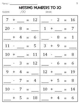 mathematics worksheets First Grade Science Projects, Add And Subtract Within 20, Addition And Subtraction To 20, Numbers Up To 20, Addition And Subtraction With Regrouping, Subtraction To 20, Master Numbers, Holiday Math Worksheets, Subtraction Within 20