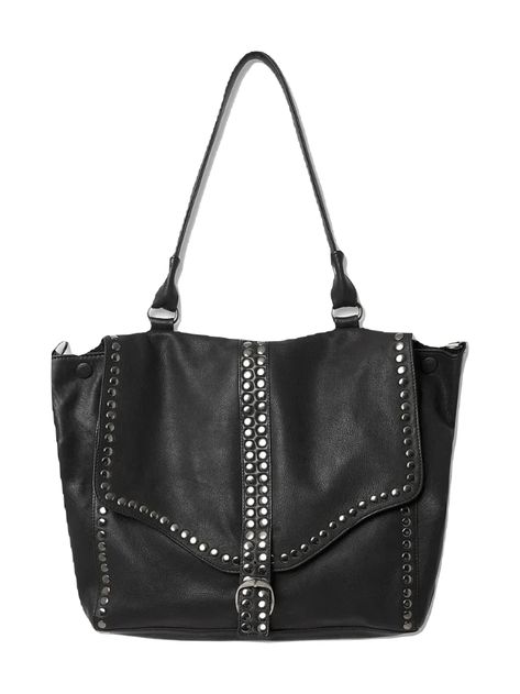 Studded Handbag, Rock Steady, Rock Chick, Studded Bag, Joe Browns, Black Rock, High Leg Boots, Brown Bags, Distressed Leather