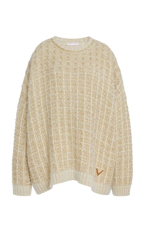 Metallic Sequined Knit Sweater by VALENTINO for Preorder on Moda Operandi