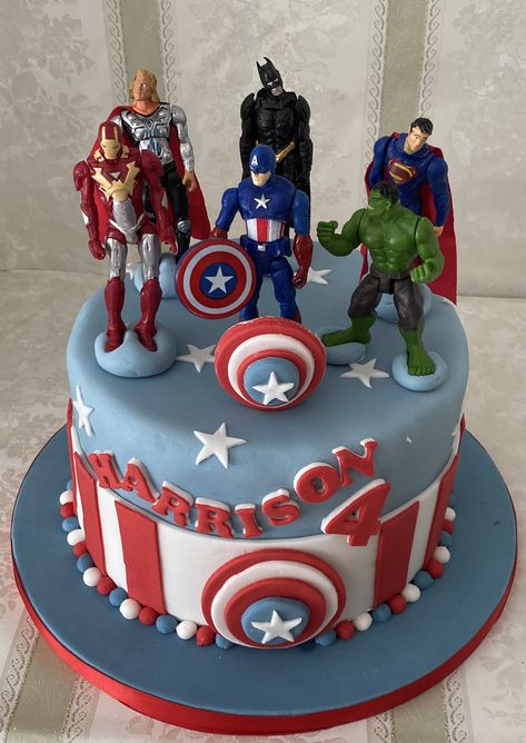 Marvel Birthday Cake Simple, Princess Superhero Cake, Simple Superhero Cake, Ironman Birthday Cake, Latest Cake Designs For Kids, Avenger Cakes For Boys, Super Hero Cakes For Boys, Marvel Cakes For Boys, Superhero Cake Ideas