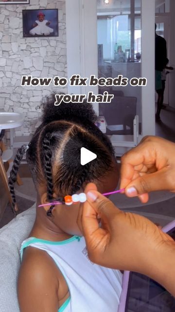 Ify's World on Instagram: "Detailed video tutorial on how to fix hair beads. This is one of my most asked questions and today I’ve decided to explain in details. Please forgive my voice 😂 I’m a bit under the weather 😄🙏   #kidshairstyles #hairtutorial #howtofixbeads #haircare #hairbeads #reels #reelsinstagram #viralvideos #ifysworld #naturalhair #fyp" How To Beads In Hair, How To Put On Beads On Hair, How To Add Beads To Hair, Hair Beads Storage Ideas, How To Put Beads On Braids, Hair Beads Tutorial, How To Put Beads In Ur Hair, Kids Braids With Beads Simple, How To Put Beads In Hair